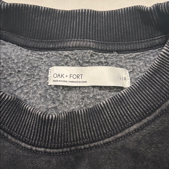 OAK + FORT Charcoal Crewneck Sweater - Picture 3 of 5